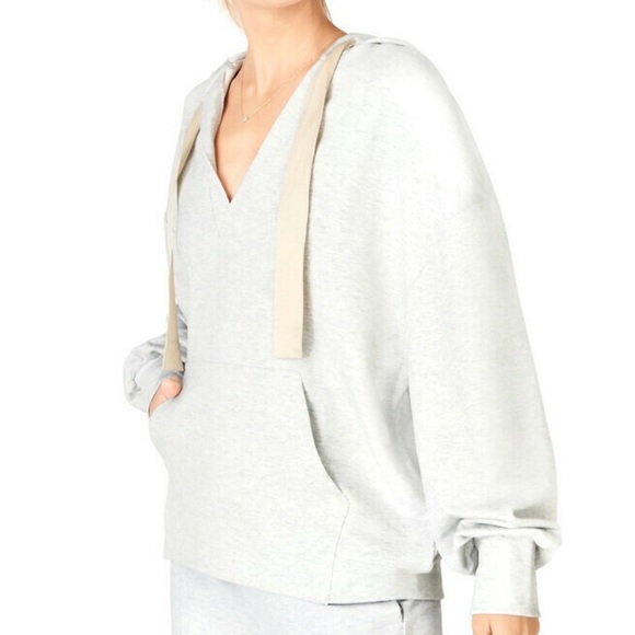 Fabletics Tops - Fabletics Ariana gray hoodie with V neck